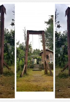 <strong>6. Visiblizing the Missing and Disappeared: </strong><br>
<br>
What you see here is an empty swing, repeated from three angles, emphasizing an empty space on the swing. <br>
<br>
In a war zone where there is legislated impunity for armed forces, it is unsurprising that there are thousands of missing, murdered, or disappeared persons. In this dimension of living in a war zone, there is an ongoing experience of knowing someone has been killed, or disappeared, without ever receiving justice. There is an ongoing possibility of being the next person to become a statistic in this category. When loved ones do not respond to phone calls or messages, or returns home later than expected, family members fear the worse. <br>
<br>
Even though India is a signatory to the United Nations Declaration on the Protection of All Persons from Enforced Disappearances (2007), an estimated 8,000 to 10,000 Kashmiri civilians have been reported disappeared or missing between 1989 and 2006 alone (APDP n.d.). Founded by Parveena Ahangar, whose 16-year old son Javaid Ahmad Ahangar was picked up by the security forces (on August 18, 1990) and never returned, the Association of Parents of Disappeared Persons (APDP) has been providing support and doing advocacy for families of missing people since 1994. <br> 
<br>
Given the multitude of ways violence has permeated the everyday lives of Kashmiris, due to a prolonged ongoing war, another effect of trauma is an increase in rate of attempted suicides in the population. According to one study, between 2000 to 2008, 23% of all emergency room psychiatric visits in Kashmir were due to suicide attempts, where women represented a greater portion (Wani et al 2011). Deliberately controlled social conditions that drive them to such despair, these cannot be treated as merely suicides; the numbers of Kashmiris taking their own lives should instead be read as premediated, systematic colonial annihilation technique of used against the natives. <br> 
<br>  
In this context, Kashmiris exercising power by remembering their loved ones, and refusing to give up in their pursuit of justice. For example, APDP organizes regular public gatherings with family members holding photographs of loved ones, reminding the state that they have not forgotten, and they will not let others forget. In this way, community power continues to refresh public memory. Refusing to let the forcibly disappeared by genocidal colonial Indian regime disappear from public memory, searching for them, and demanding justice is another articulation of Kashmiri self-determination. 
